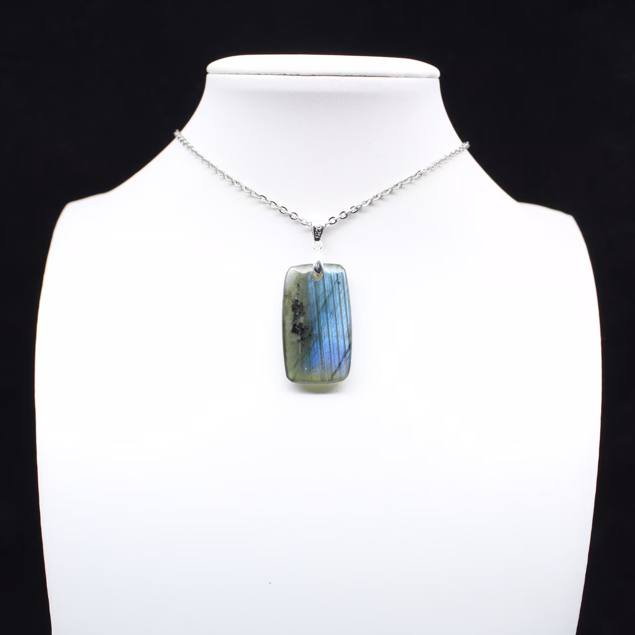 Pendentif rectangle en labradorite