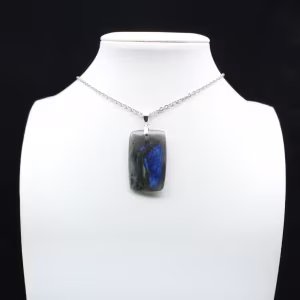 Pendentif rectangle en labradorite