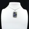Pendentif rectangle en labradorite - 3