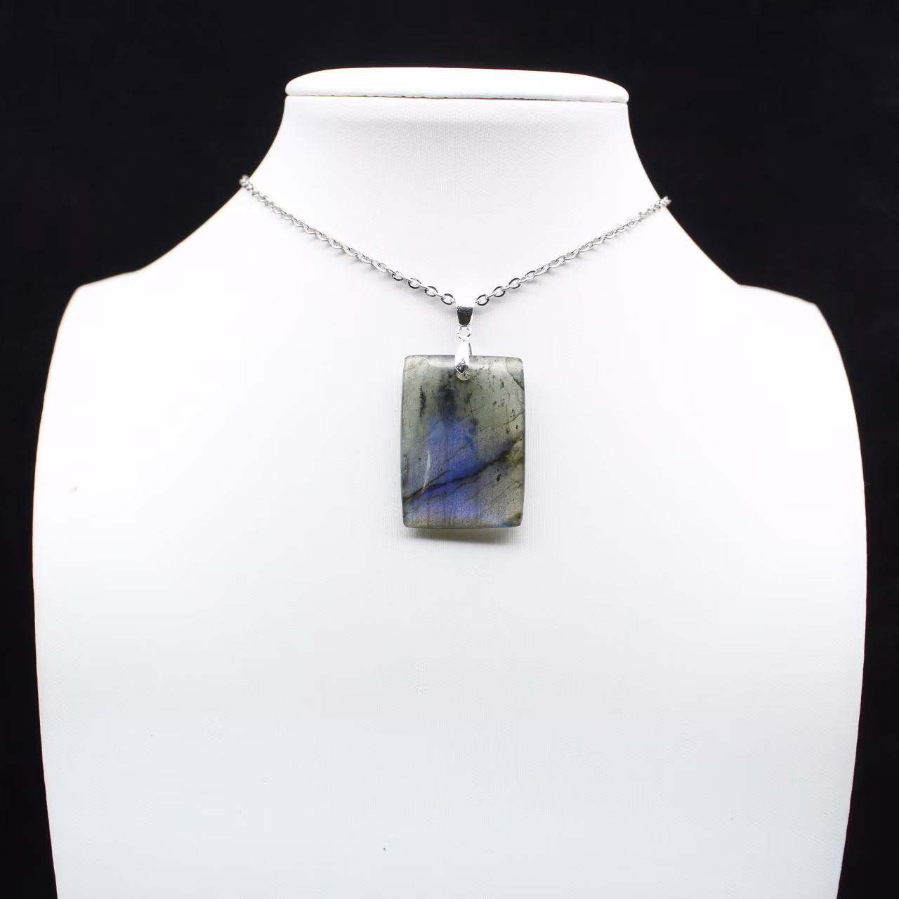 Pendentif rectangle en labradorite