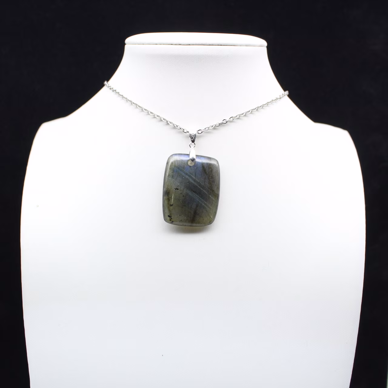 Pendentif rectangle en labradorite