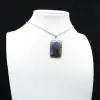 Pendentif rectangle en labradorite - 0
