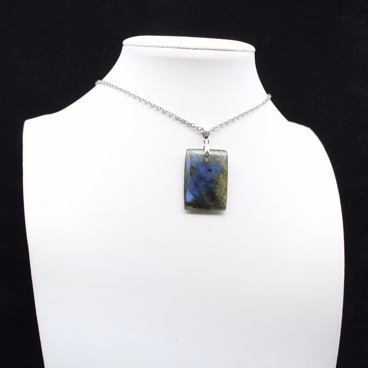 Pendentif rectangle en labradorite
