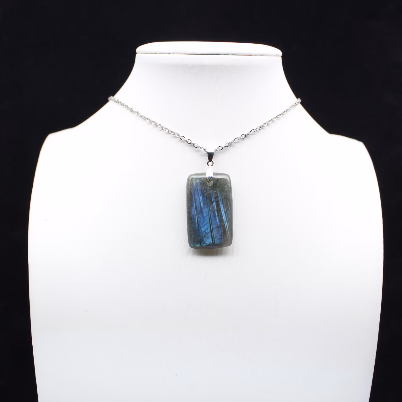 Pendentif rectangle en labradorite