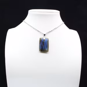 Pendentif rectangle en labradorite