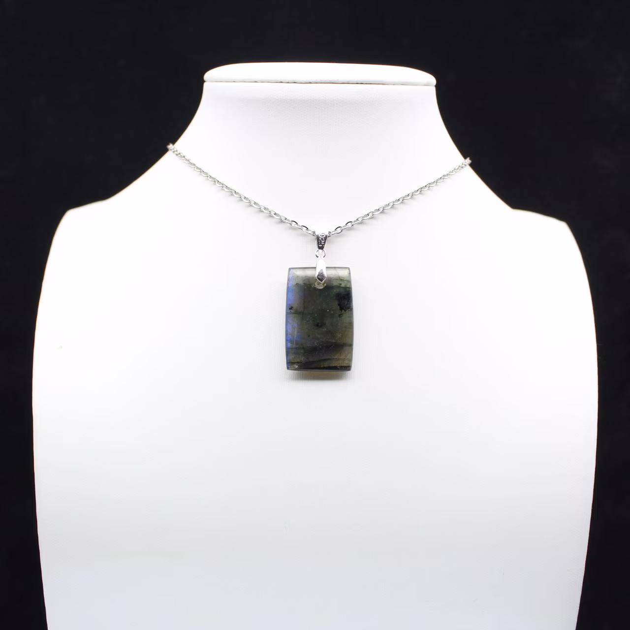 Pendentif rectangle en labradorite