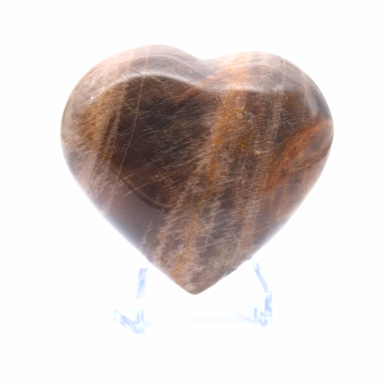 Coeur en pierre de lune noire