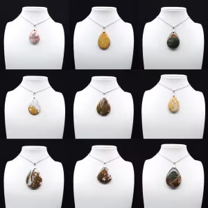 Pendentif goutte en jaspe impérial
