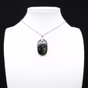 Pendentif de jaspe kambamba de forme ovale
