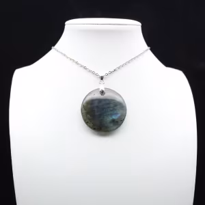 Pendentif rond en labradorite