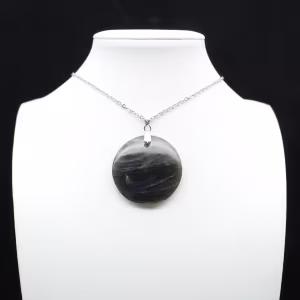 Pendentif rond en labradorite