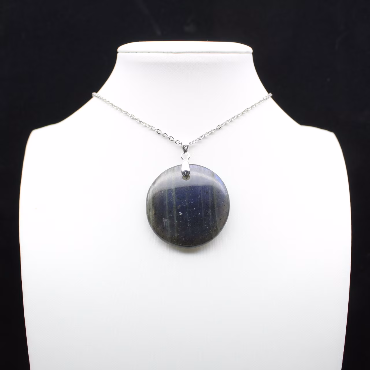 Pendentif rond en labradorite
