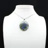 Pendentif rond en labradorite - 0