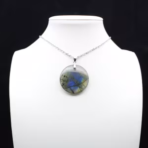 Pendentif rond en labradorite