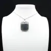 Pendentif carré en pierre de labradorite - 0