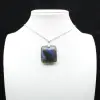 Pendentif carré en pierre de labradorite - 0