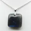 Pendentif carré en labradorite naturelle - 1