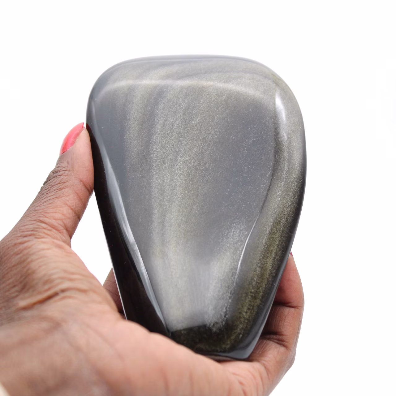 Forme libre pierre obsidienne dorée