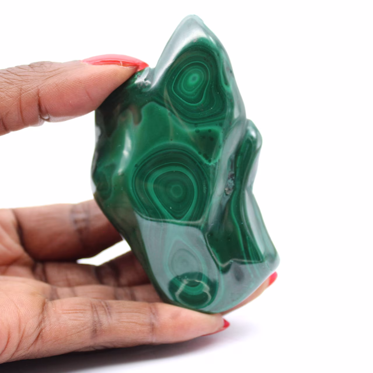 Pierre polie en malachite