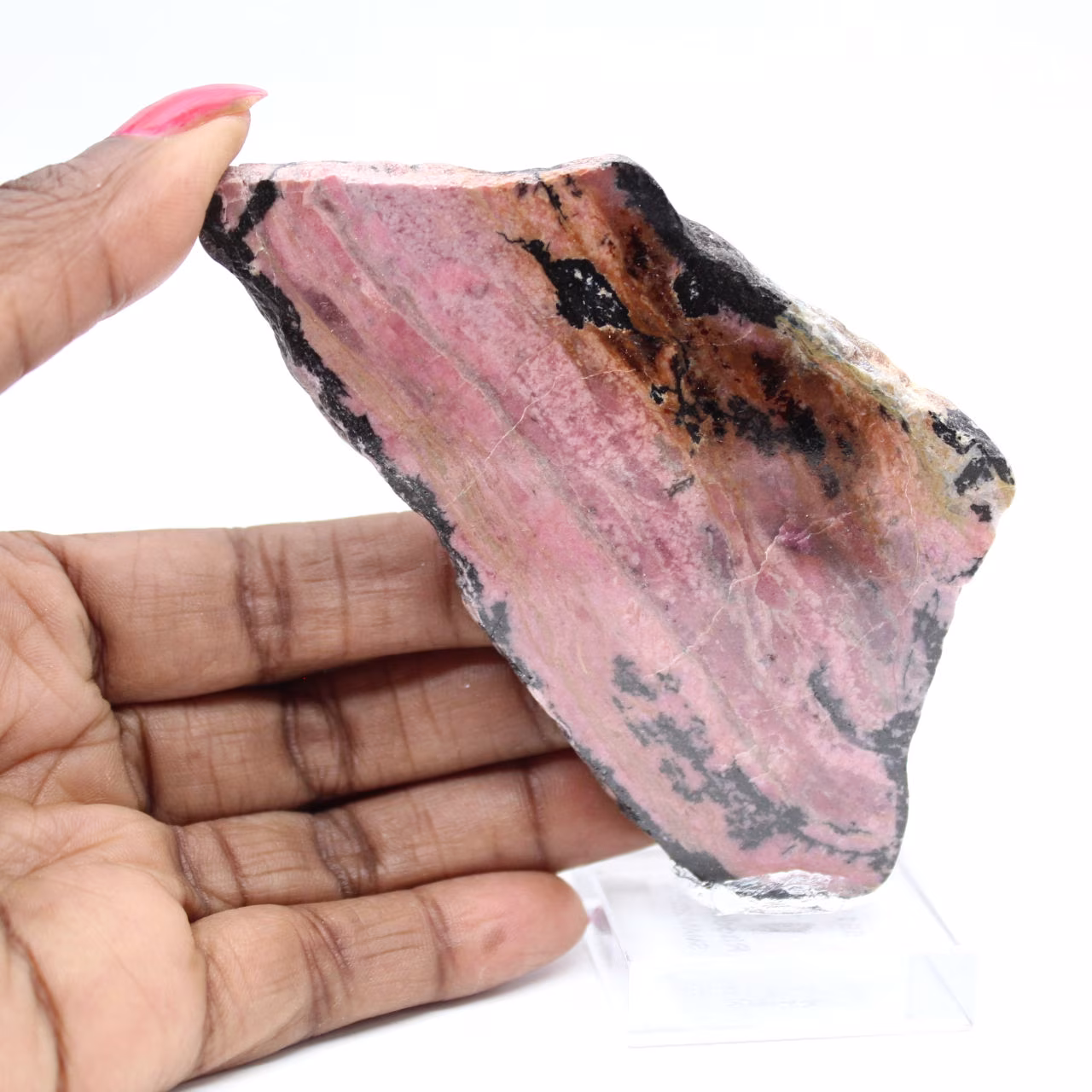 Tranche de Rhodonite pour usage décoratif