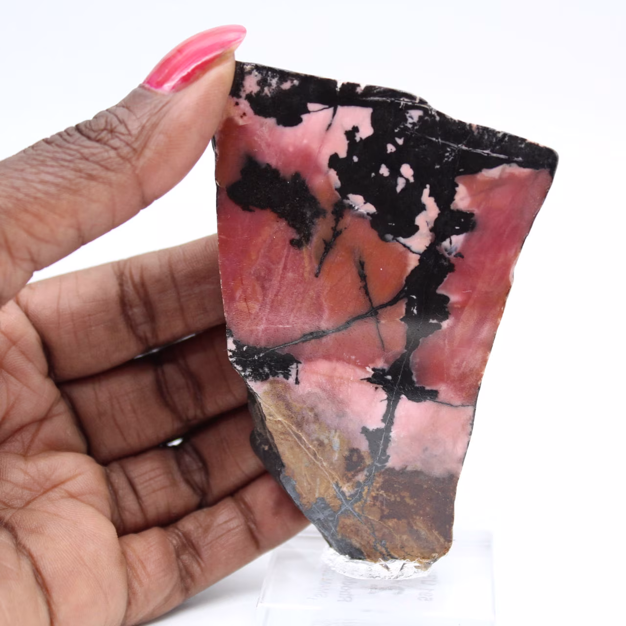 Rhodonite tranche polie de qualité pour décoration