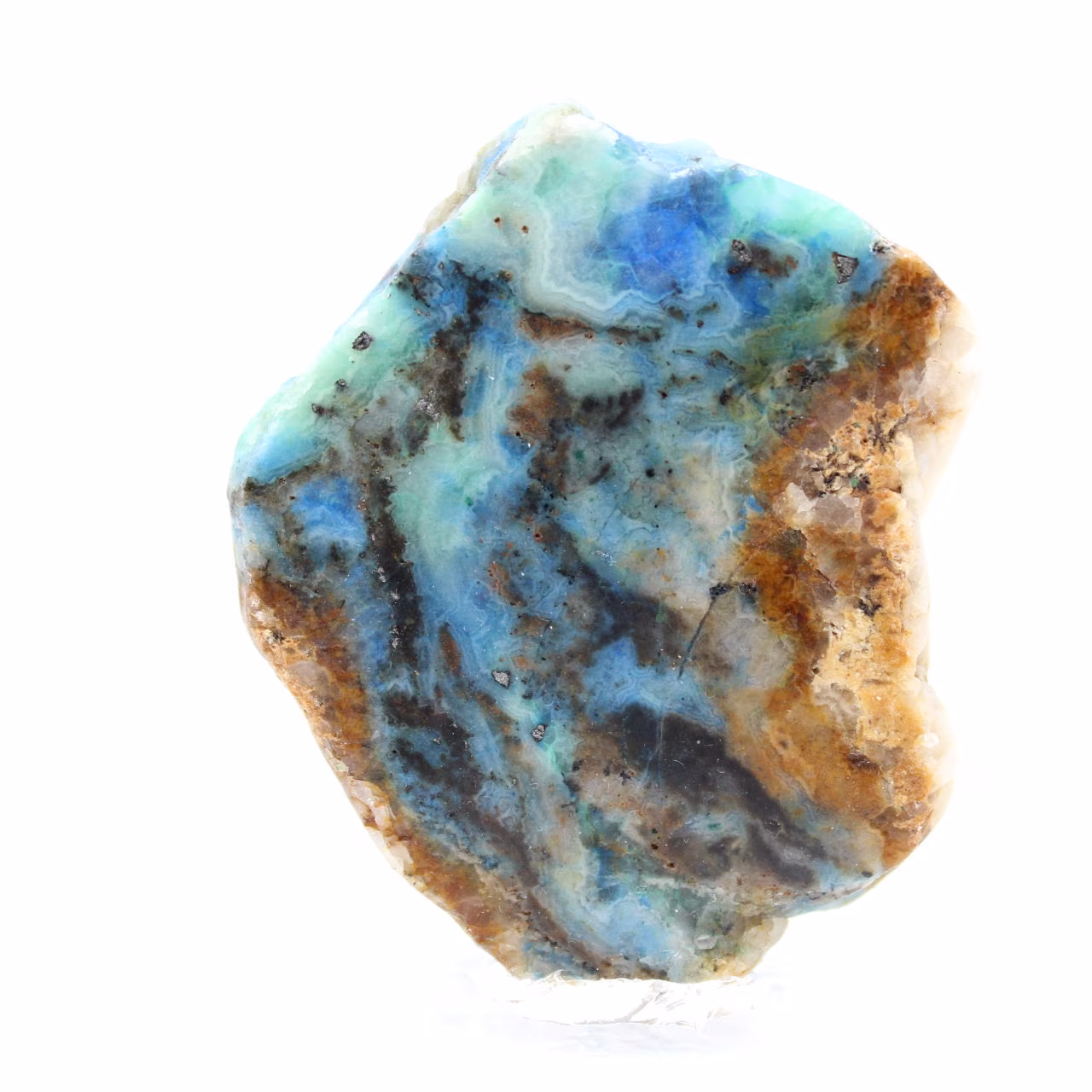 Pierre d’Azurite Malachite en tranche pour collection et création