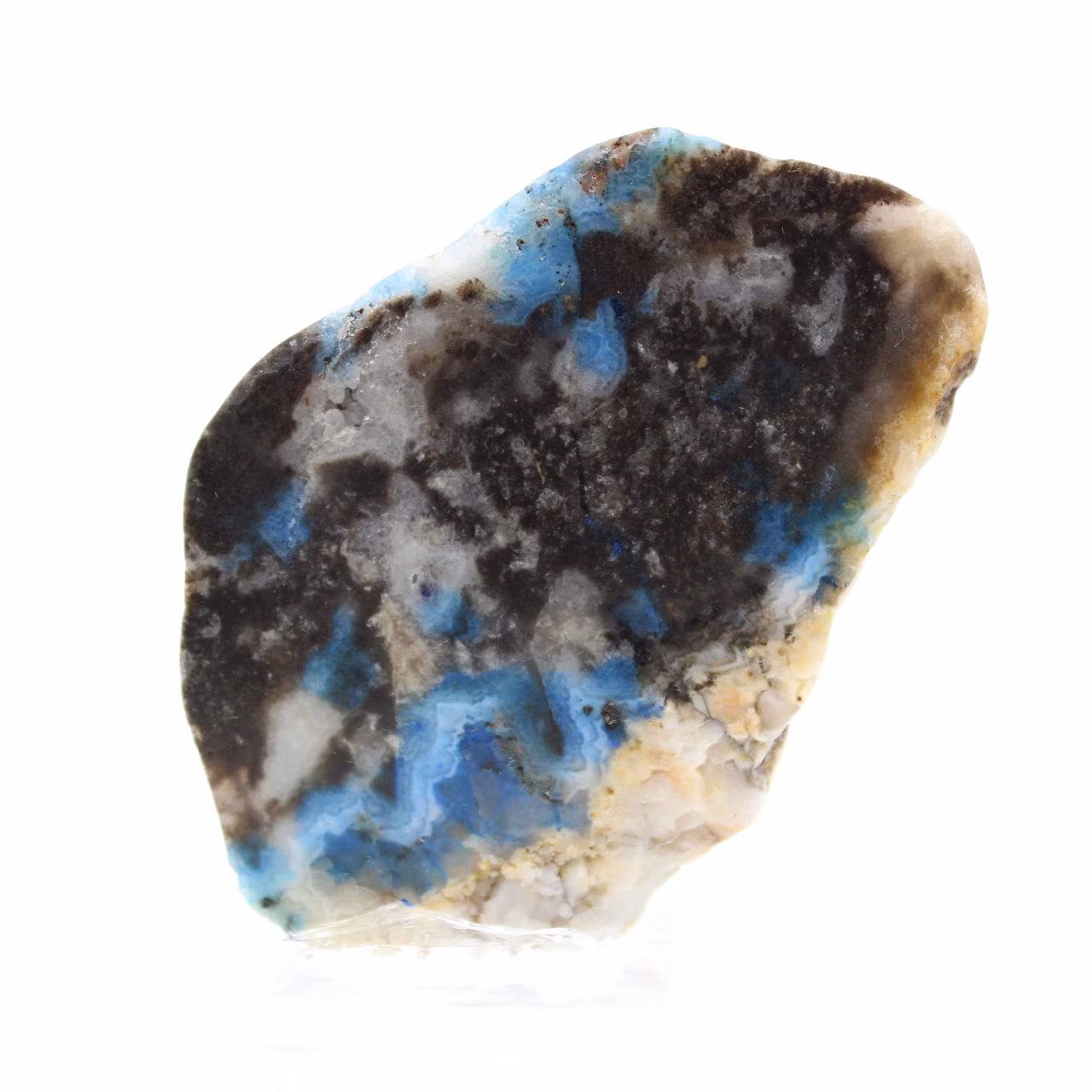 Tranche en pierre d’Azurite Malachite authentique pour décoration