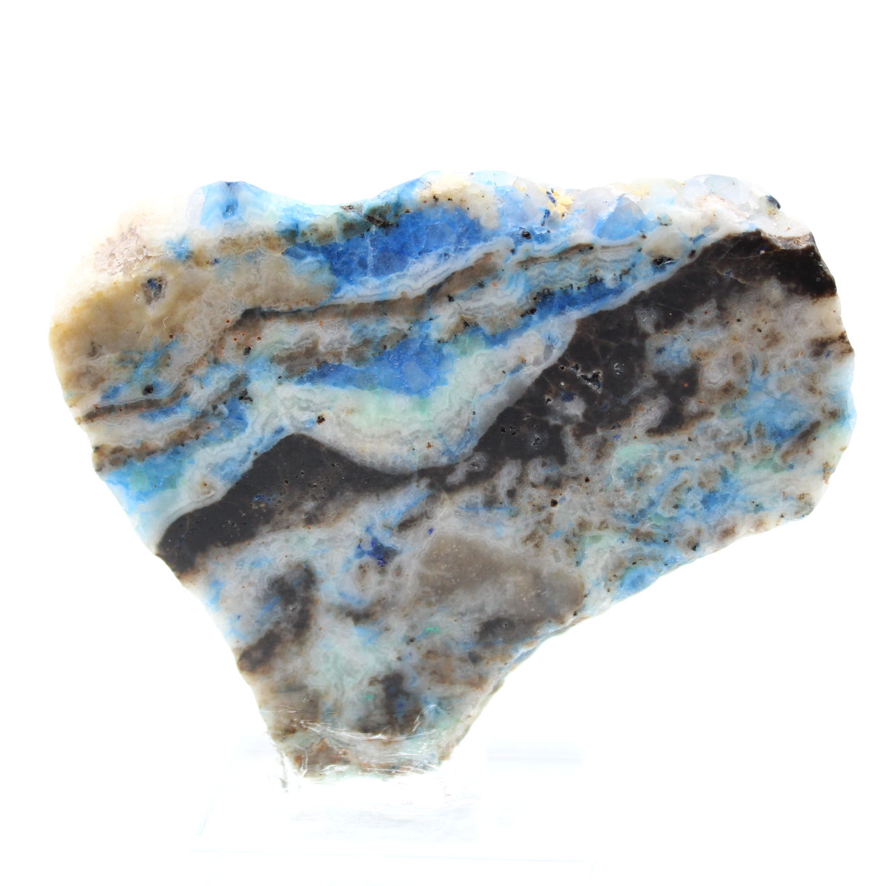 Tranche polie d’Azurite Malachite minéral brut de qualité