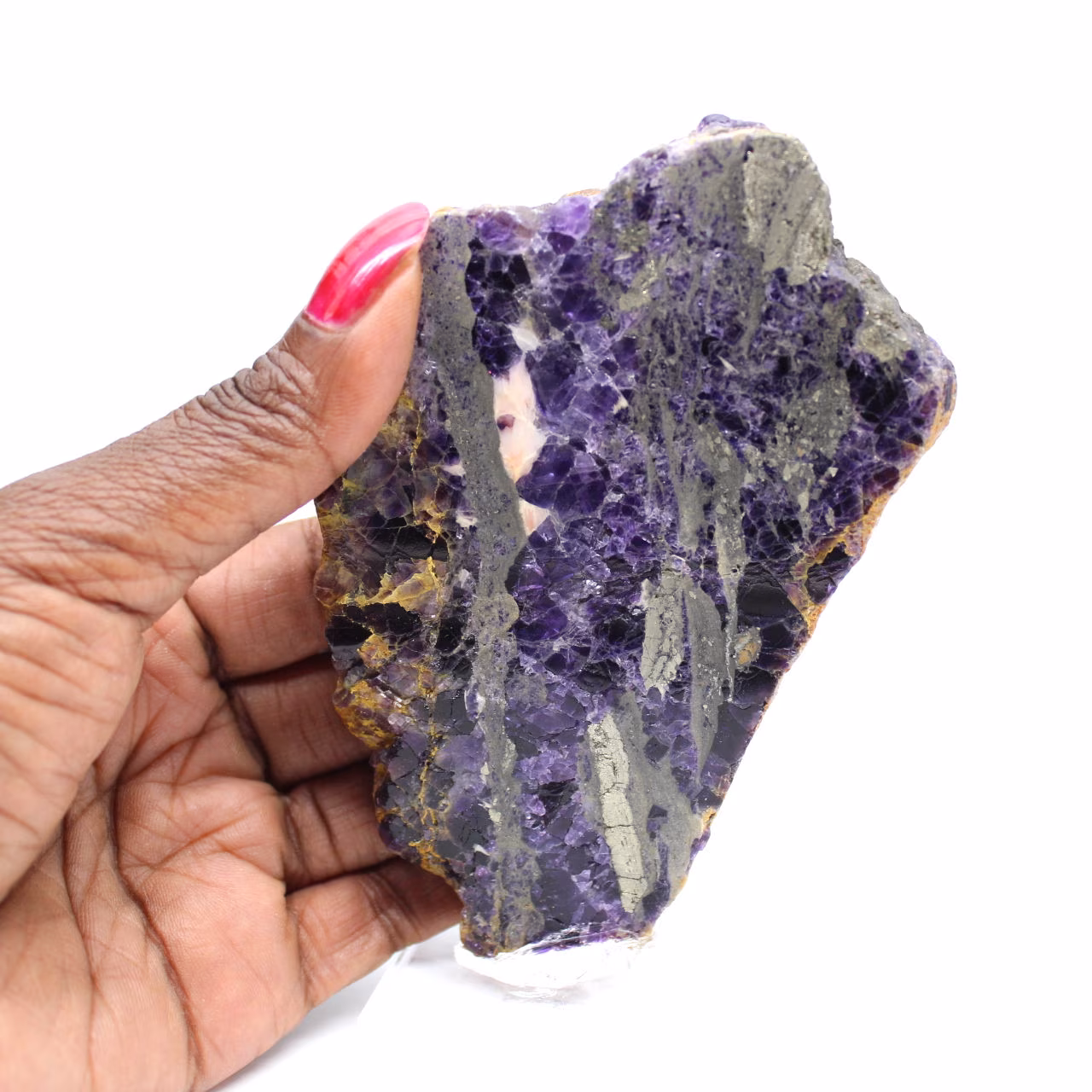Tranche de Fluorite et Pyrite pour collection minérale