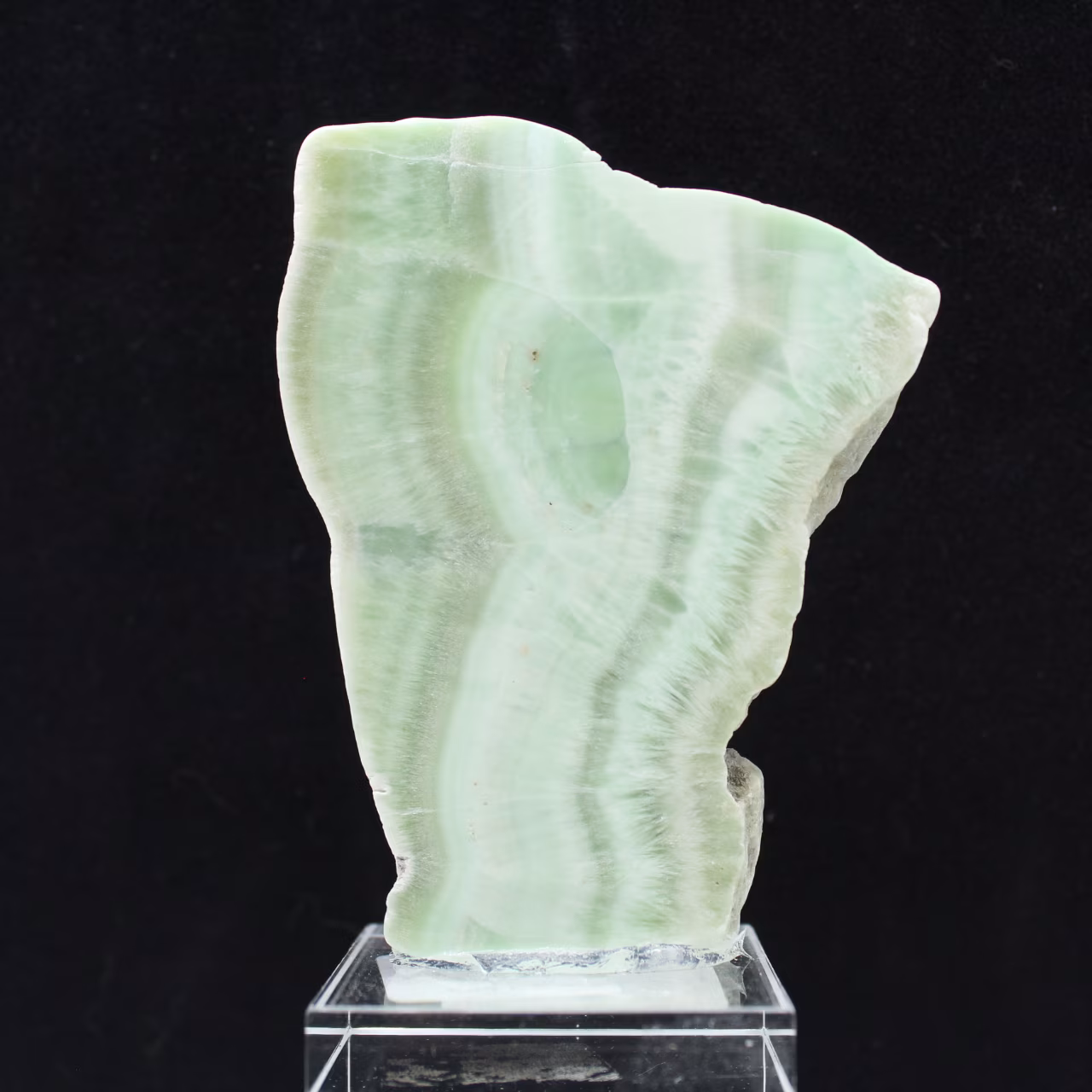 Tranche polie d’Aragonite verte minéral brut de qualité