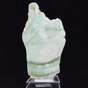 Tranche en pierre d’Aragonite verte authentique et polie