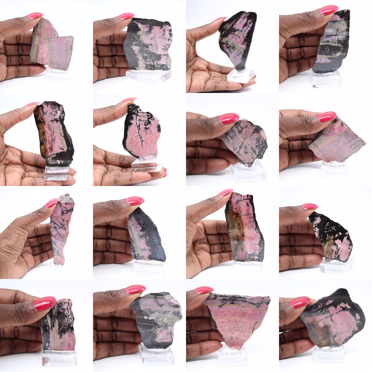 Rhodonite tranche polie de qualité pour décoration