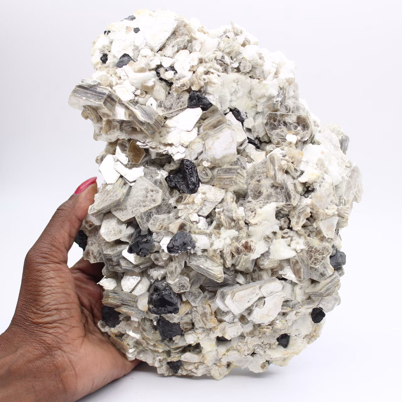 Grand mica avec tourmaline sur quartz afghan