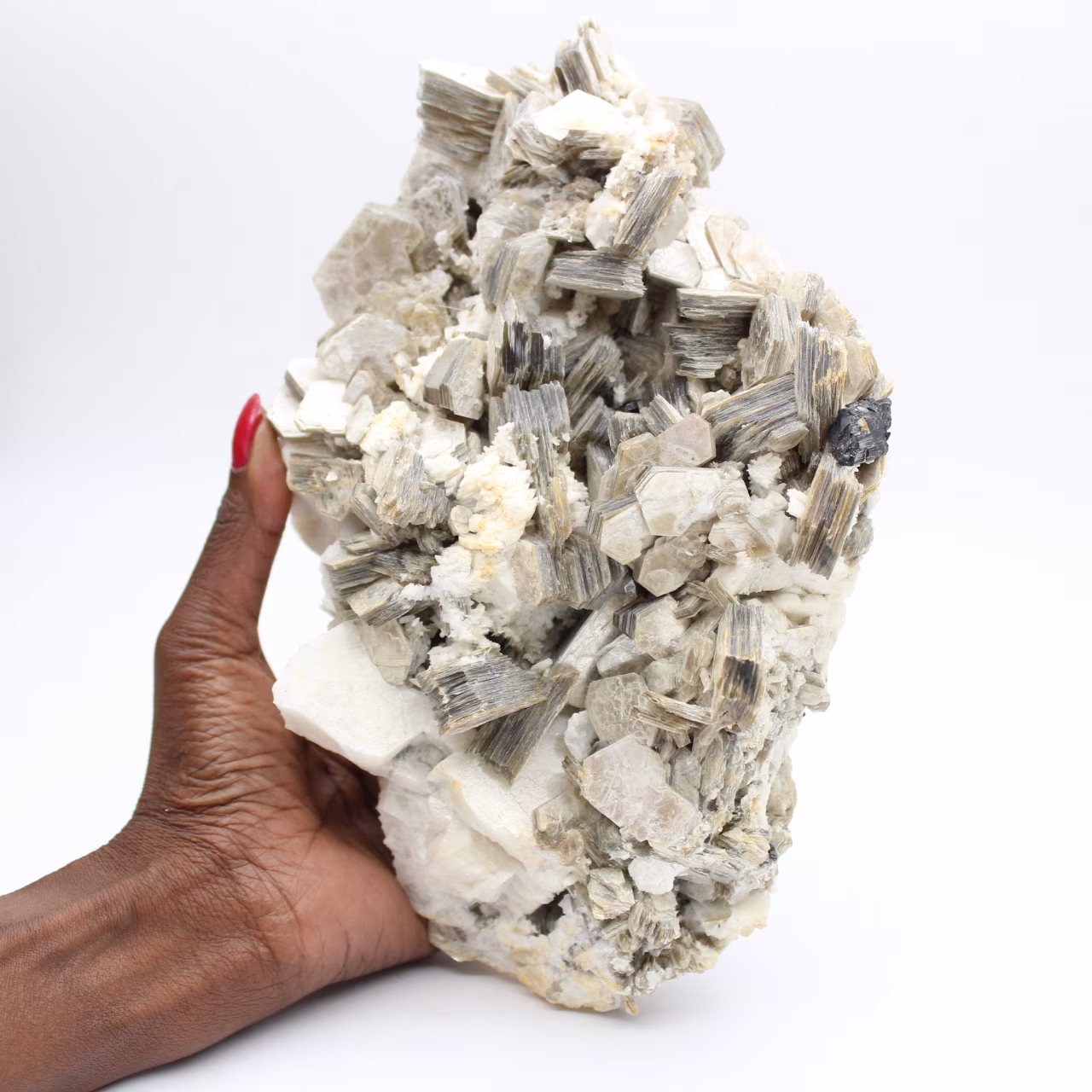 Mica et tourmaline noire sur quartz afghan