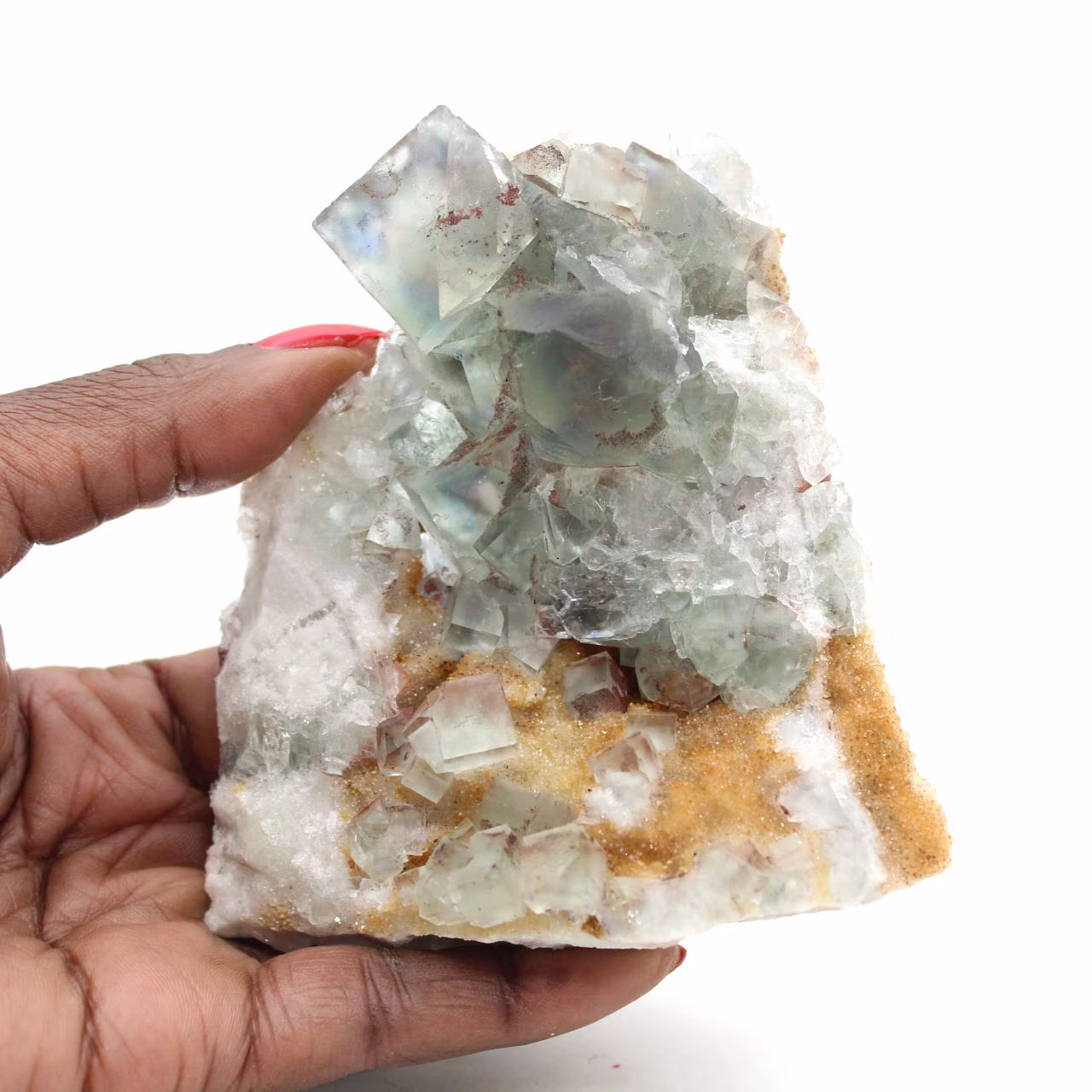 Spécimen géologique Fluorite : Pierre du Maroc avec cristaux