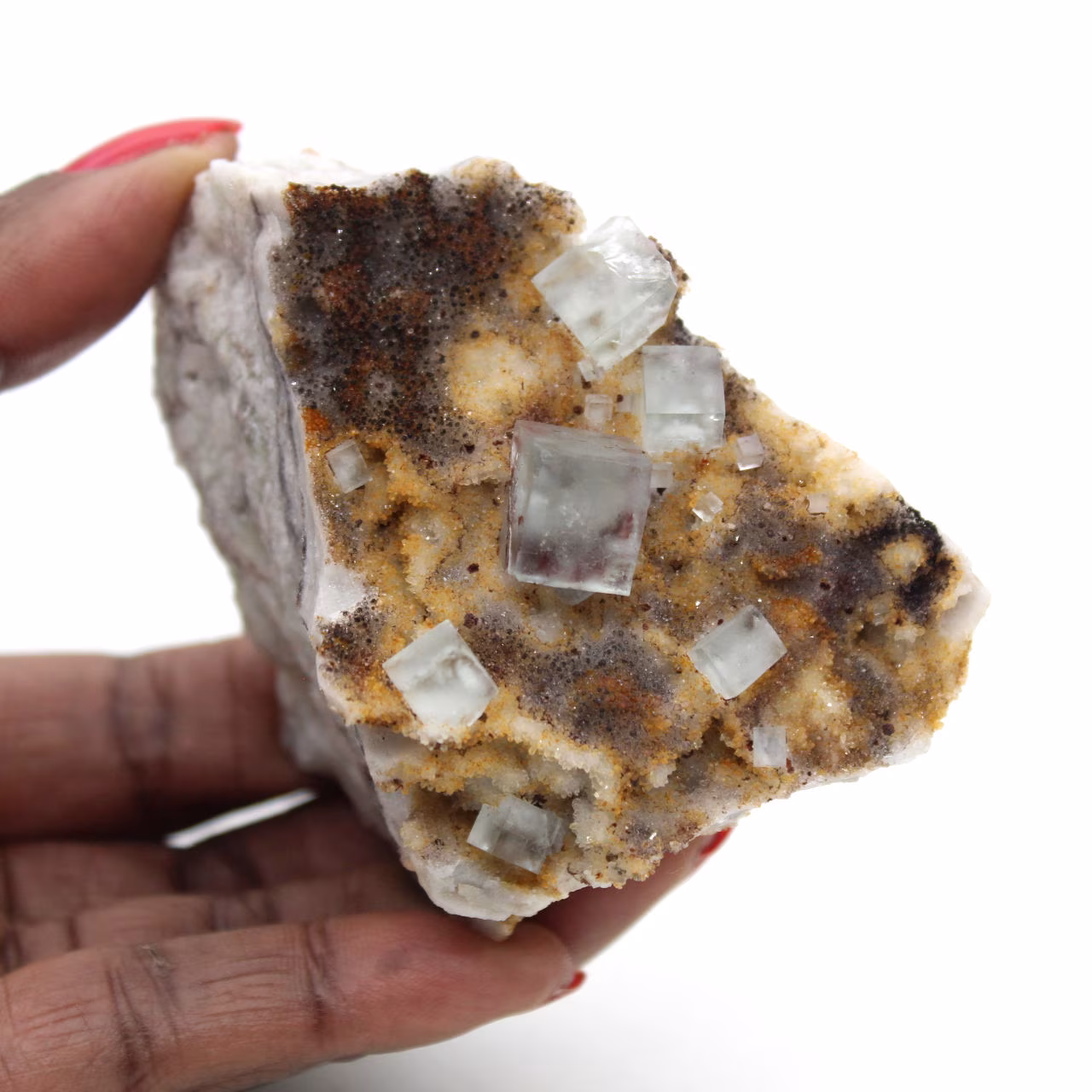 Fluorite verte de collection : Petit spécimen sur gangue