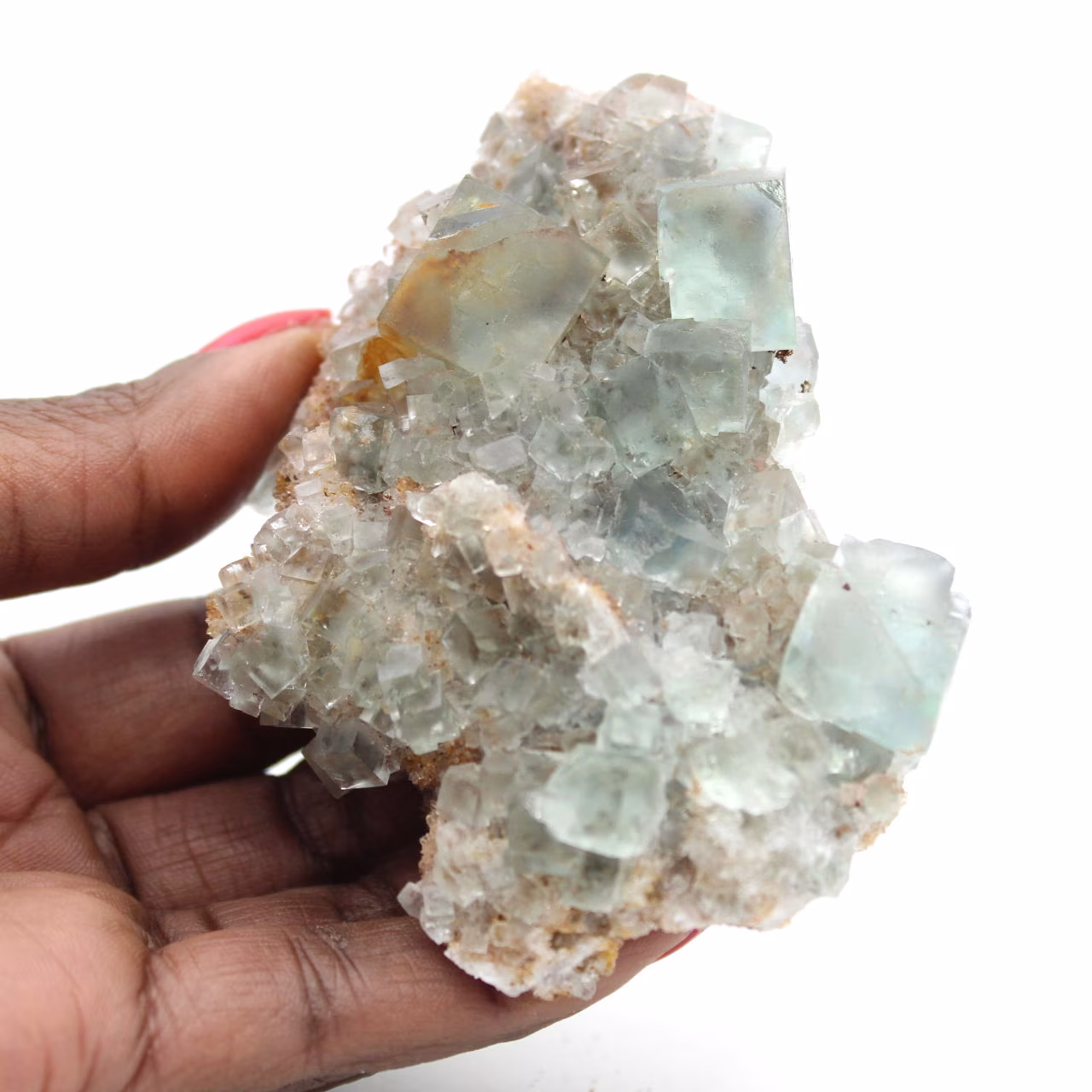 Fluorite verte sur roche : Échantillon brut de minéral