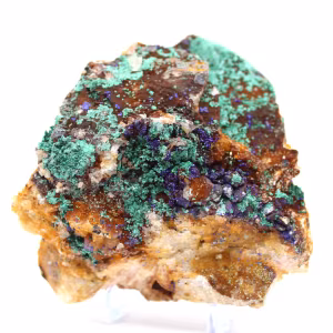 Duo Azurite Malachite sur gangue