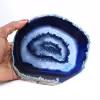 Tranche d’agate bleue brésilienne pour collection de pierres
