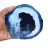 Agate bleue en tranche polie pour décoration et étude
