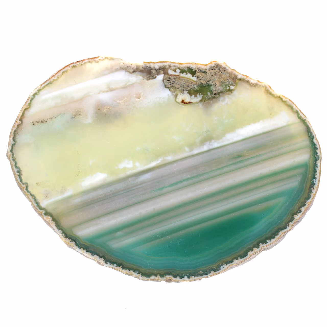Agate verte en tranche – Spécimen naturel du Brésil 210 g
