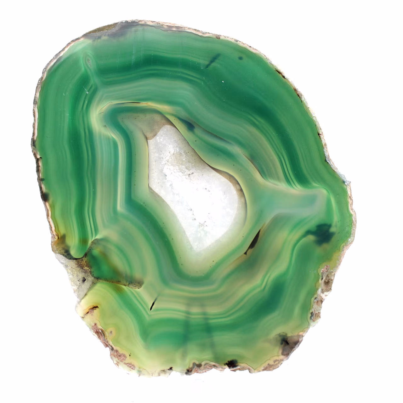 Spécimen d'agate verte tranchée – Origine Brésil 240 g