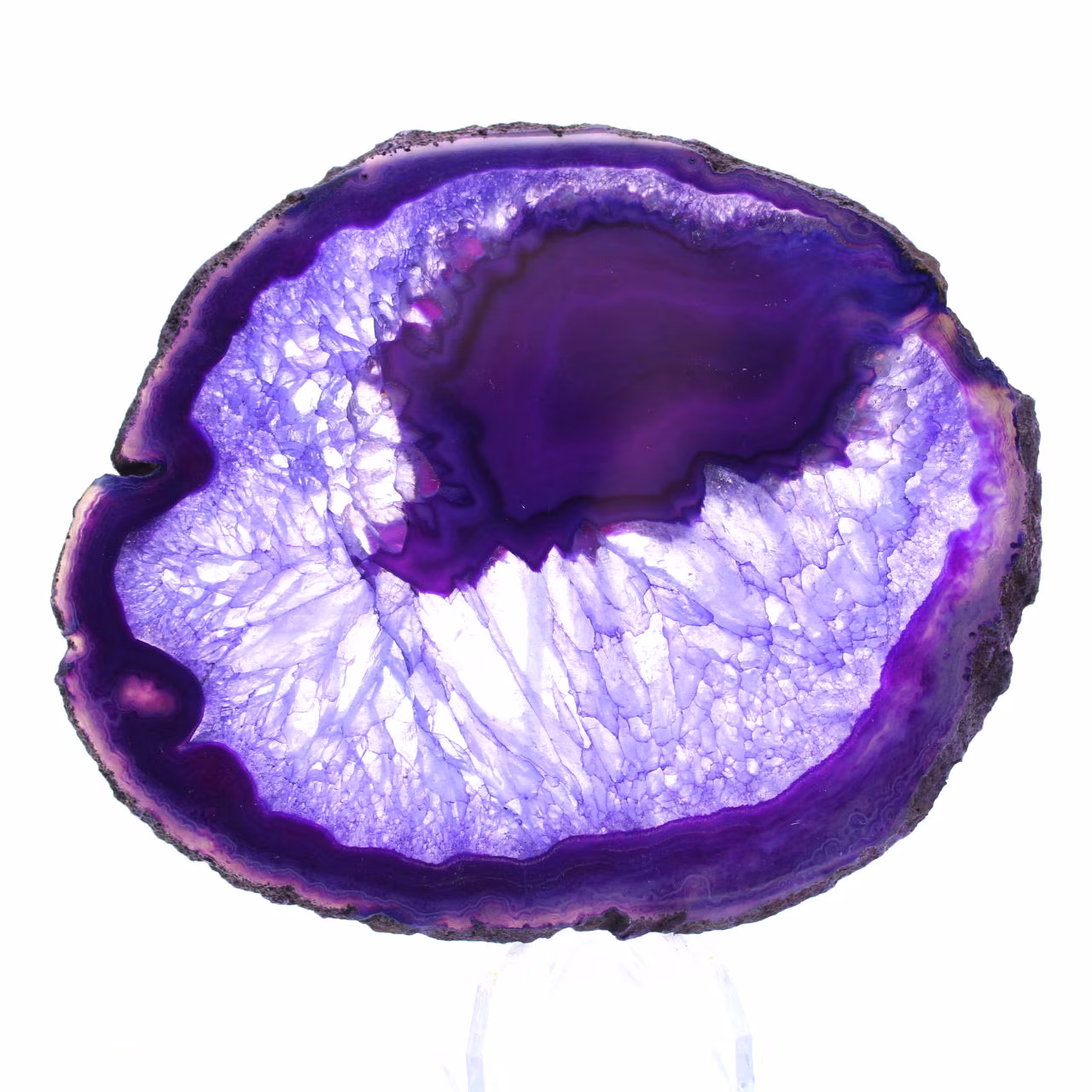 Décoration en Pierre : Tranche d'Agate Brésilienne Violette