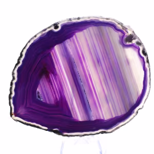 Spécimen d'Agate du Brésil, Tranche Colorée Violette