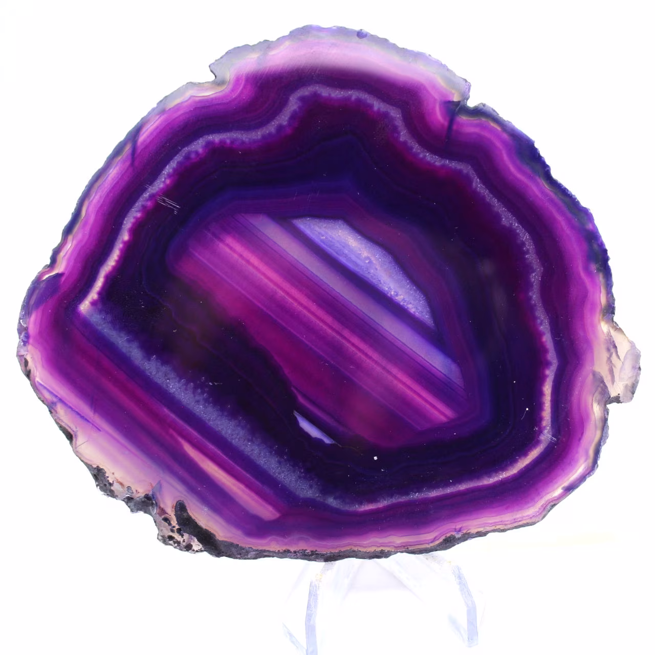 Tranche d Agate de Collection, Coloris Violet Artificiel