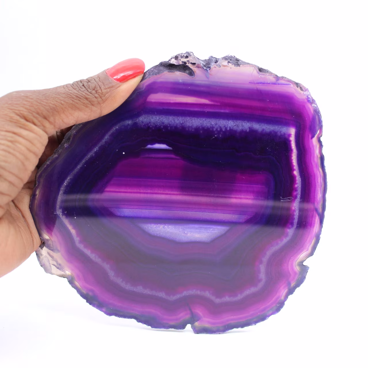 Tranche d Agate de Collection, Coloris Violet Artificiel
