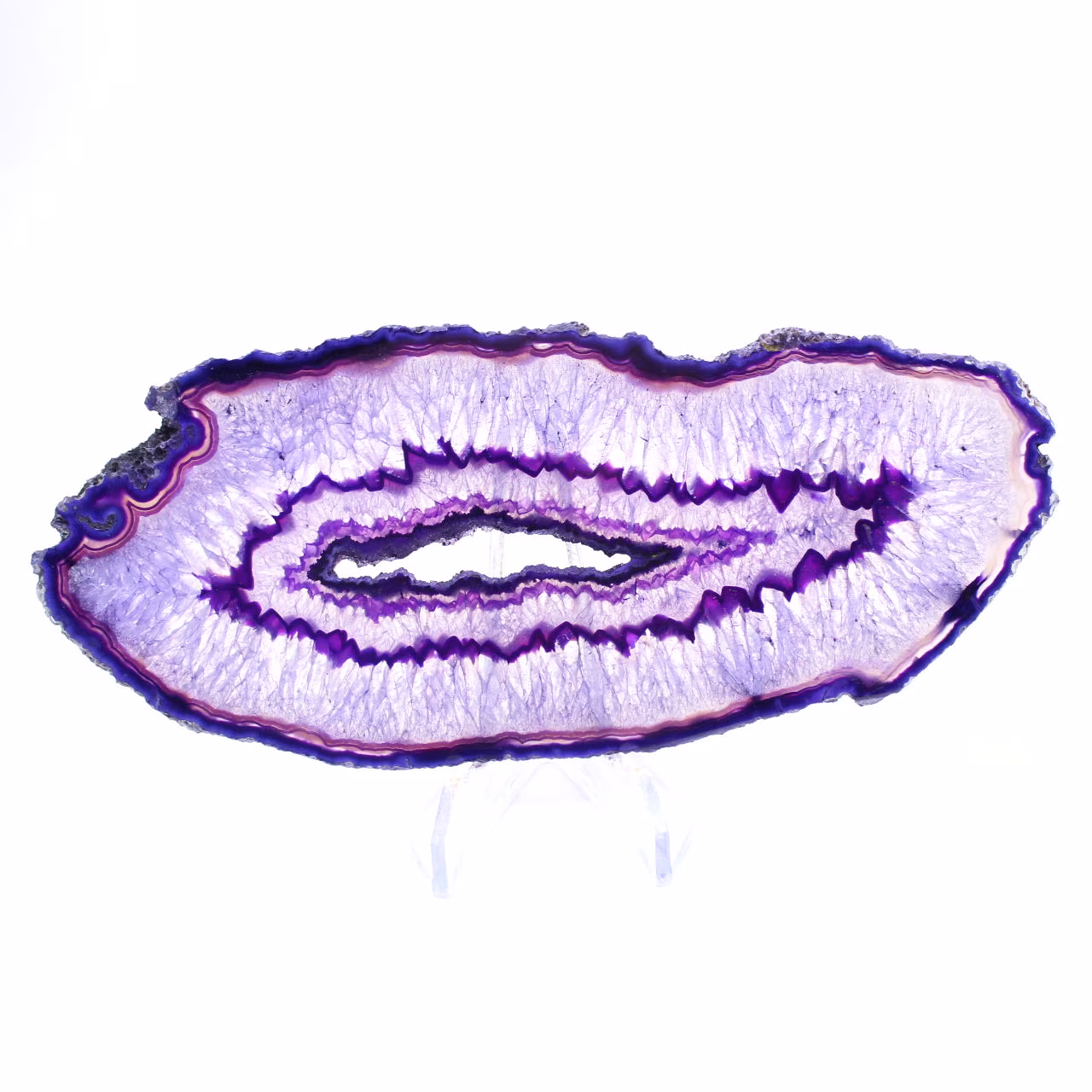 Tranche d'Agate Légère, Teinte Violette de Décoration