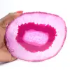 Section d’agate rose teinté polie - 3