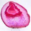 Tranche polie d’agate teinté rose - 0