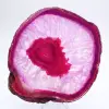 Tranche polie d’agate rose teinté - 1